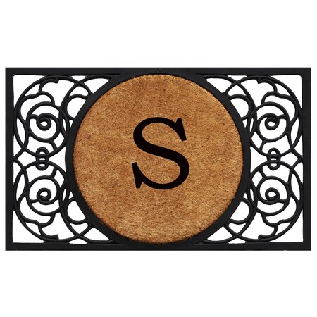 Calloway Mills Monogram Door Mat, Natural, Black, 22 in W x 36 in L 180032236S